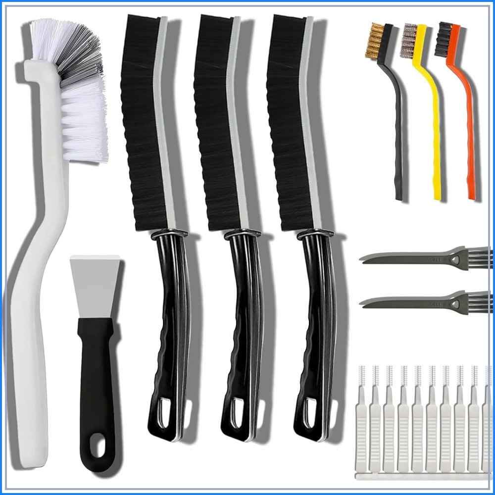 Car Cleaning Brush - 20-Piece Crevice Cleaning Brush Set -