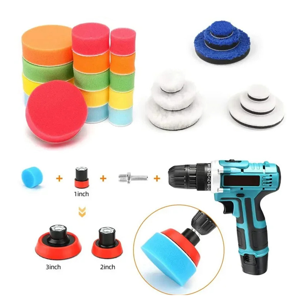 29Pcs Car Foam Drill Polishing - مراجعة Polish Pad Set Buffer وسعره