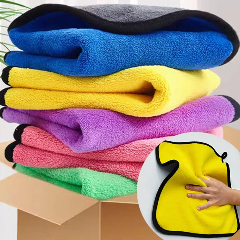 1/5pcs Thicken Car Microfiber  - مراجعة Microfiber Towel Detailing وسعره