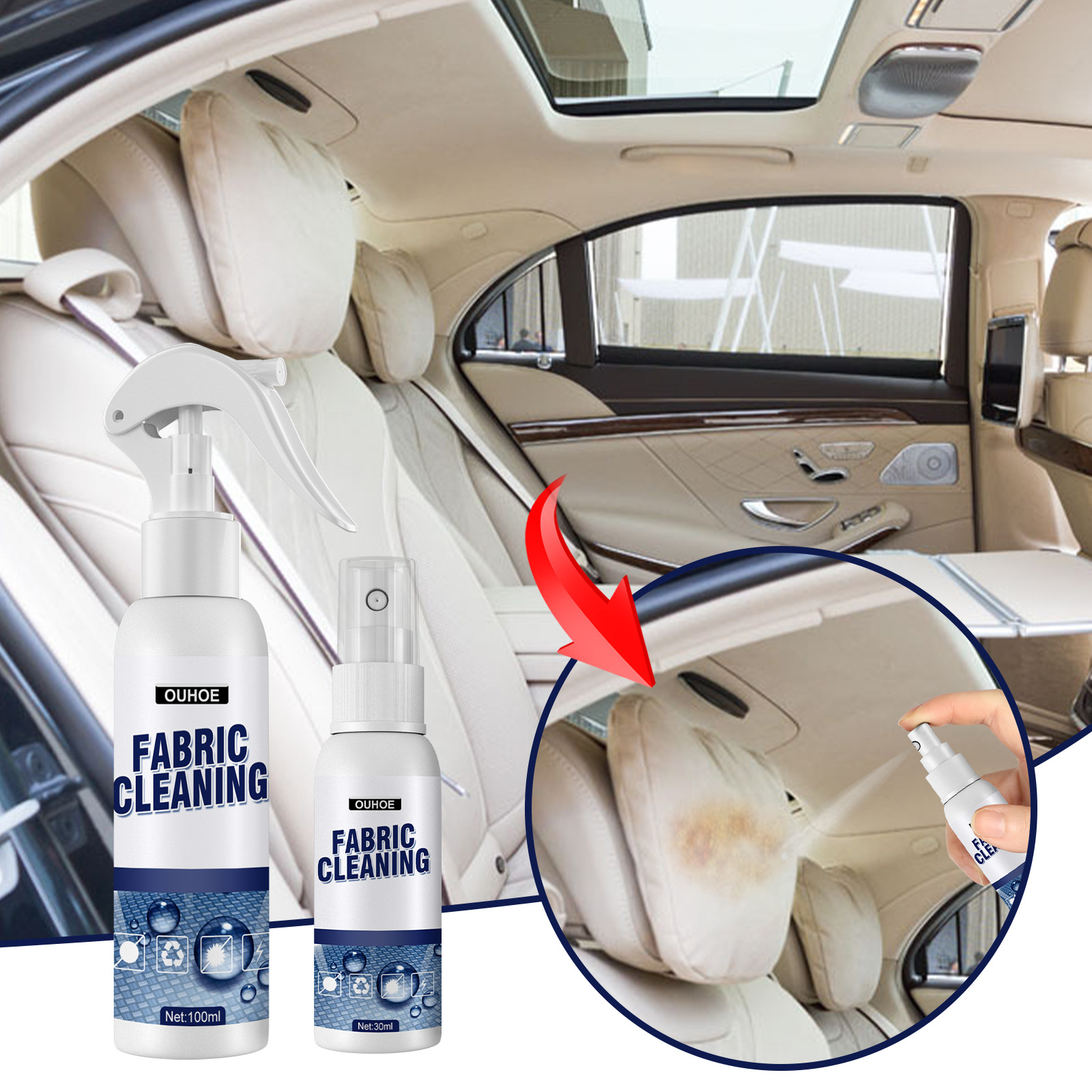 Fabric Cleaning Spray Car Clea - مراجعة Seat Cleaner Fabric وسعره