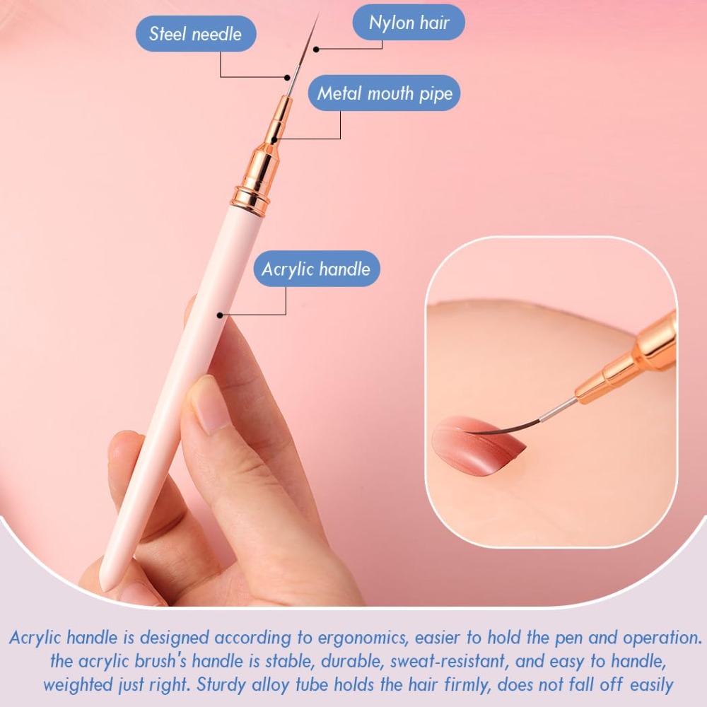 Professional Nail Art Liner Br - مراجعة Detailing Brush Set وسعره