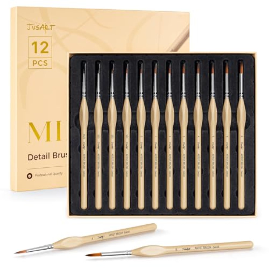 Detail Paint Brushes Set, 12 P - مراجعة Detailing Brush Set وسعره