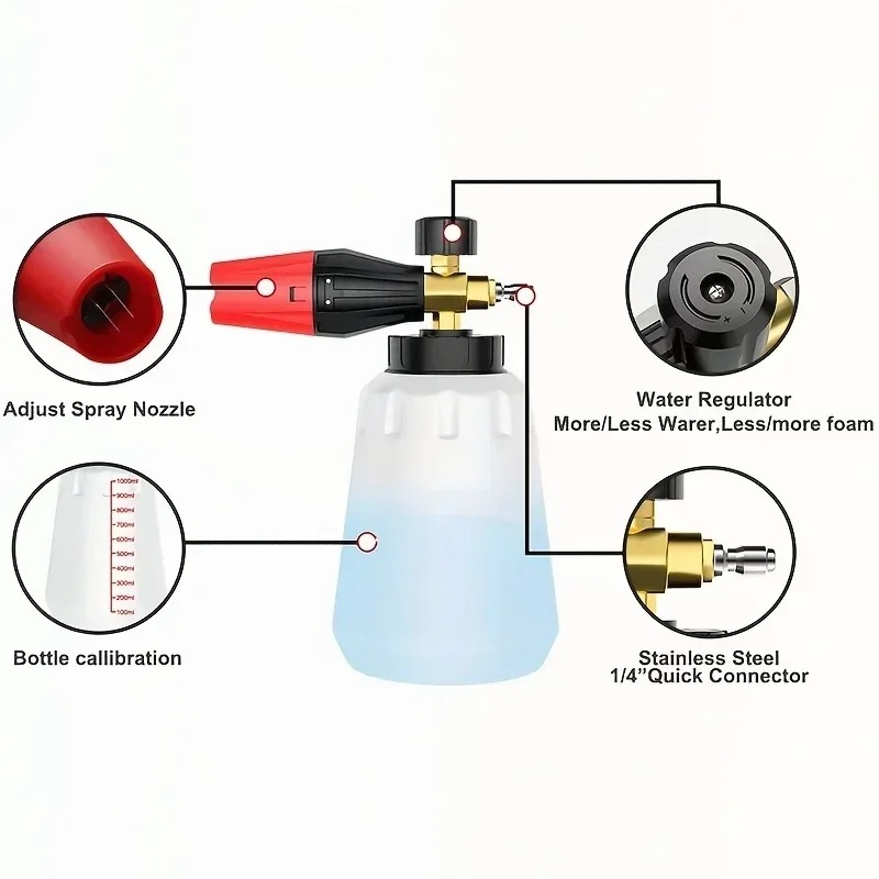 Adjustable Snow Foam Lance 1L  - مراجعة Pressure Washer Foam Gun وسعره