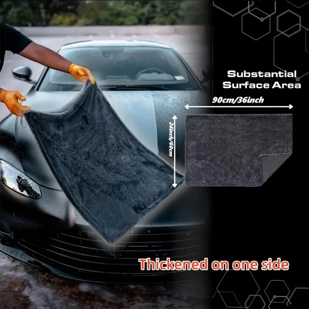 Oversized Dark Gray Car Microf - مراجعة Microfiber Towel Detailing وسعره
