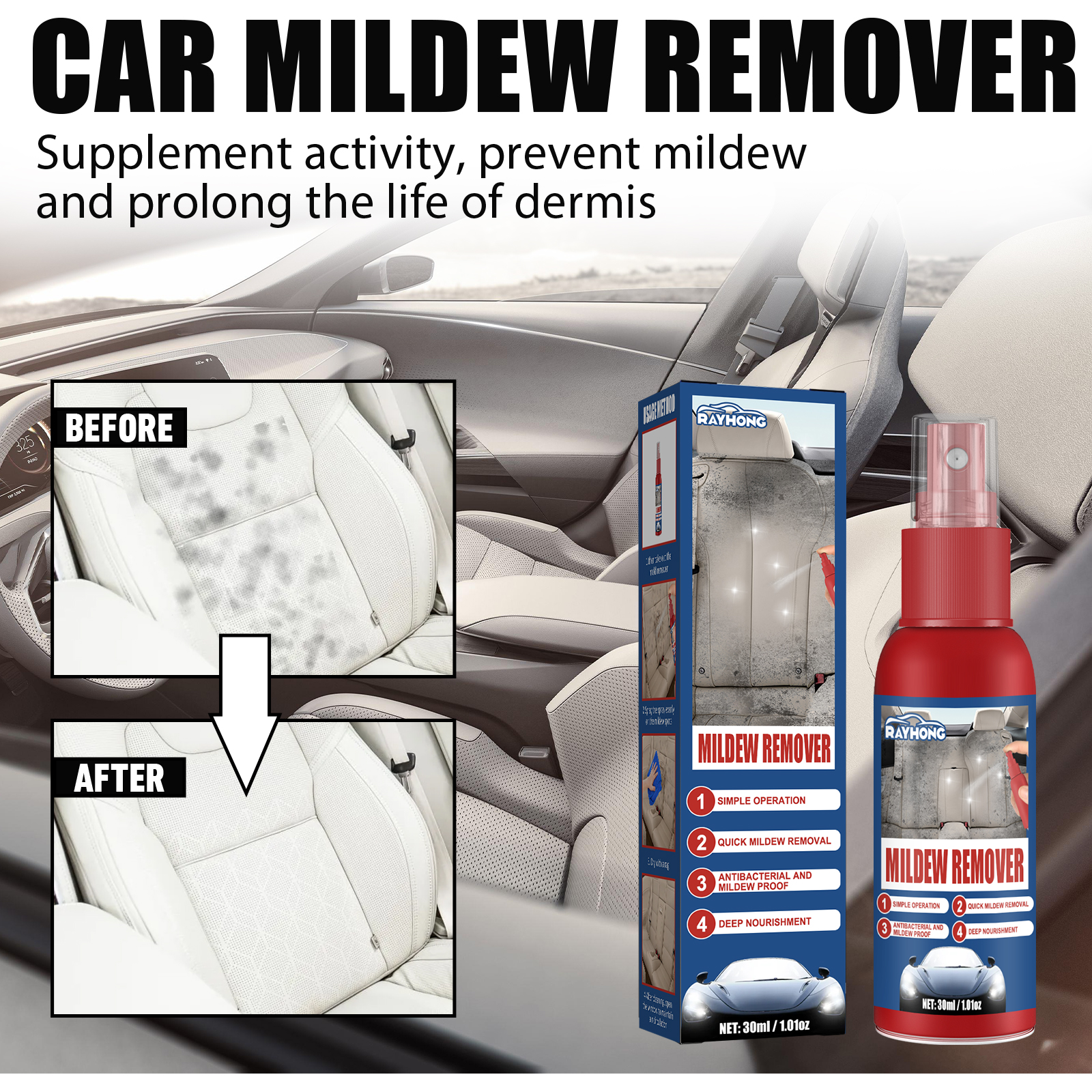 Car Mildew Remover Spray Multi - مراجعة Leather Cleaner Interior وسعره